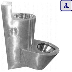 Moduł kompaktowy lewostronny, podwieszana umywalka oraz miska WC o podwyższonym stopniu wandalizmu AKC13124.L