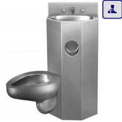 Moduł kompaktowy lewostronny z elektromagnetyczną regulacją PIEZO, podwieszana umywalka oraz miska WC o podwyższonym stopniu wandalizmu AKC670706L