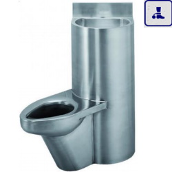 Moduł kompaktowy lewostronny z powłoką antybakteryjną, podwieszana umywalka oraz miska WC o podwyższonym stopniu wandalizmu AKC670740L
