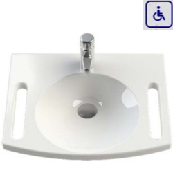 Umywalka z uchwytami dla osób niepełnosprawnych R60