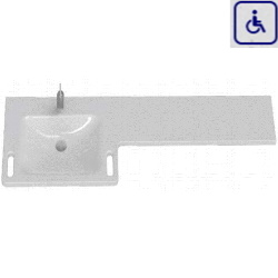 Umywalkaz uchwytami dla osób niepełnosprawnych z blatem po prawej stronie CARE750L