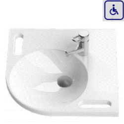 Umywalka narożna z uchwytami dla osób niepełnosprawnych E550