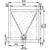 Brodzik bezprogowy dla osób niepełnosprawnych 900x900 BB90 - obrazek 2