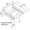 Siedzisko prysznicowe składane, przesuwne z przednim otworem higienicznym, dla brodzika 80x80 AKC12.253.02.1000 - obrazek 5