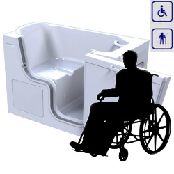 Wanna siedząca z drzwiami przystosowana dla osób na wózku inwalidzkim 1300×660 TRANQUALITY