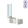 Wanna z drzwiami i parawanem uniwersalna 1700x700mm GROVE