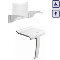 Zestaw siedzisko prysznicowe składane z podpórką oraz oparcie z uchwytami ARSIS 47720