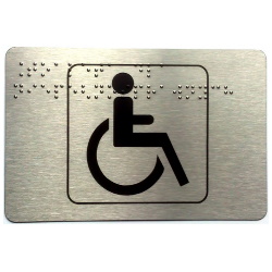 Piktogram toaleta dla niepełnosprawnych z nadrukiem Braille’a PB01