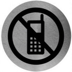 Piktogram zakaz używania telefonów ze stali nierdzewnej PS10CS