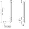 Poręcz kątowa pionowa prawostronna z nylonową powłoką 300x520cm AKC4CN-422-300 - obrazek 2