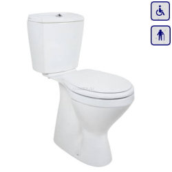 WC kompakt dla seniorów oraz osób niepełnosprawnych z odpływem pionowym AKC470
