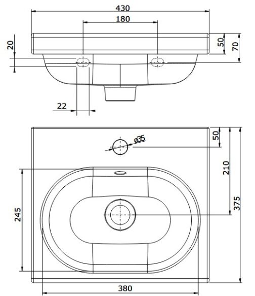 Umywalka dziecięca 430x375mm AKC12530 - obrazek 2