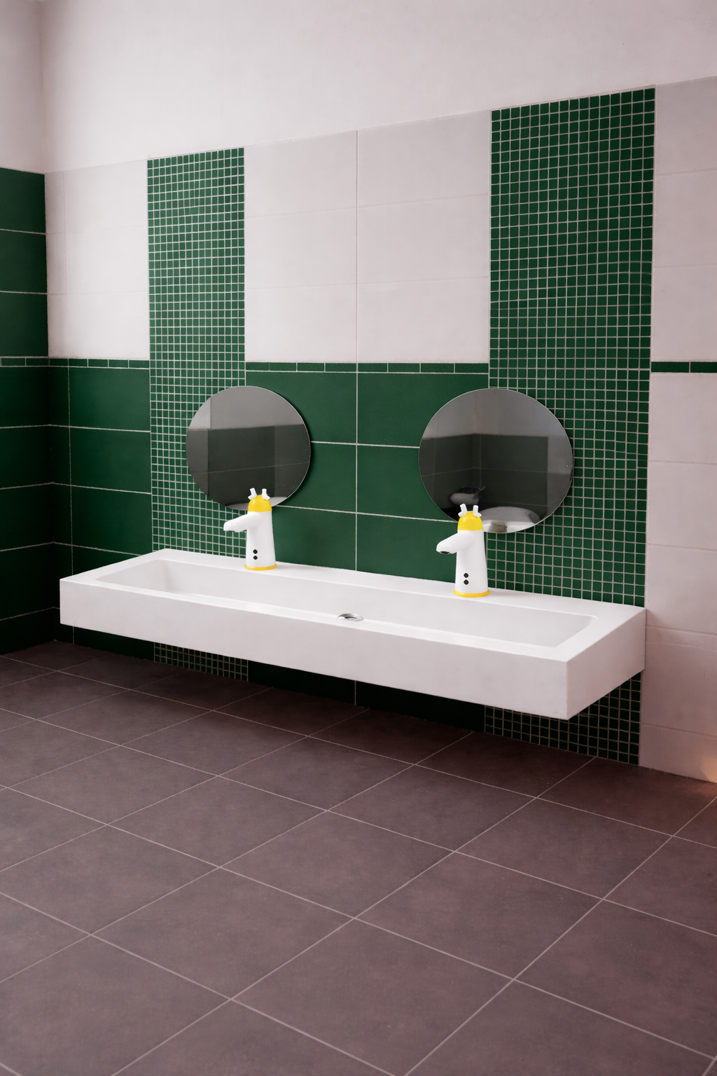 Umywalka dla dzieci dwustanowiskowa AKC413160KIDS2 1050x450x150 - obrazek 3